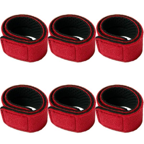 L-park Rod Belt, Fishing Rod Band, Protection Belt, Tie Band (3 Colors, 6 Pieces) (Red)