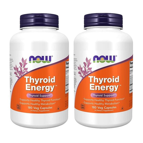 NOW Foods Thyroid Energy, 180 Veg Capsules [ 2 Pack ]