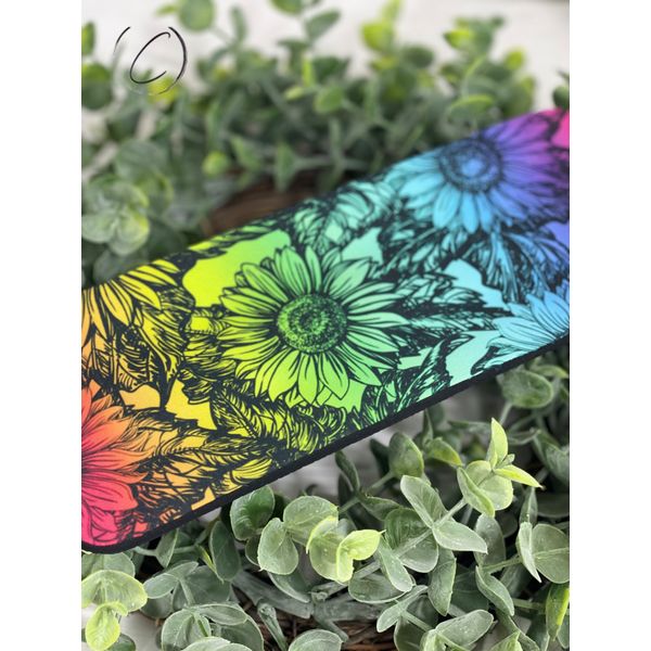 Rainbow Sunflowers Slap Wrap Can Cooler