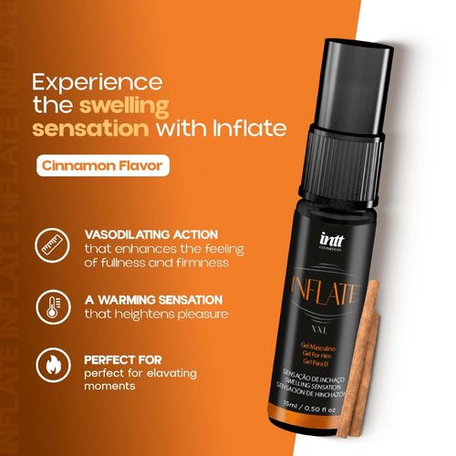 Intt Inflate XXL Massage Oil for Men Long Lasting Effect 15 ml 0.50 Fl Oz INTT