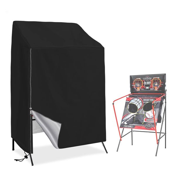 Foldable Basketball Arcade Game Cover, Waterproof and Dustproof Arcade Basketball Game Cover-With Zipper Drawstring-Suitable for Home Foldable Dual Shot Electronic Basketball Arcade Game