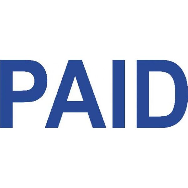Colop "Paid" Green Line Word Stamp - Blue