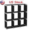 3 Tier Storage Cube Closet Organizer Shelf 9 Cube Cabinet Bookcase Storage Black