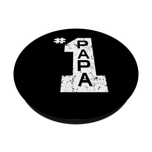 Papa Number One 1 Grandpa Fathers Day From Grandson Funny Pa PopSockets Swappable PopGrip