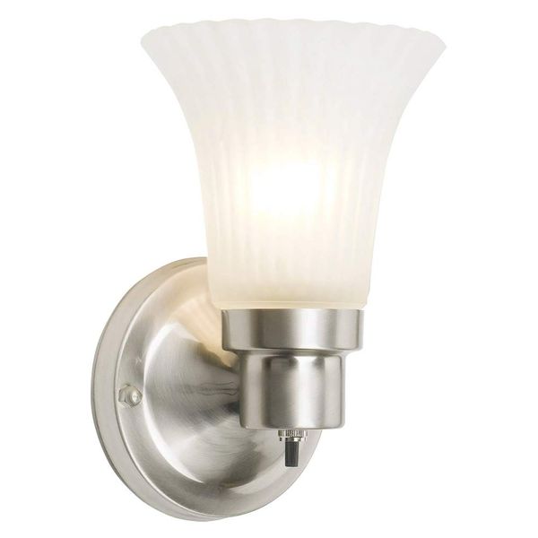 Design House 504977 1 Light Wall Light, Satin Nickel