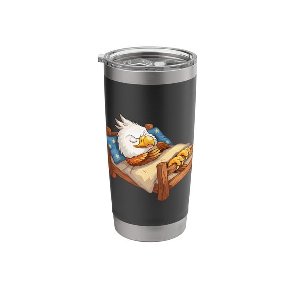 Sleeping Eagle Bed Eagle Lover Napping Cute Eagle Sleeping Stainless Steel Insulated Tumbler