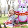 5 FT Easter Pink Bunny Inflatable Lighted Yard Decorations LED Blow up Rabbit