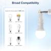 DiCUNO Light Socket Extender, E26 Light Bulb Extender, 4.5 Inch Extension, Adjustable Light Socket Adapter, 180° Bendable, Medium Screw Base Light Converter Extender, 6-Pack