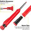 2 Pack Solid Carpenter Pencil with 14 Refill, Long Nosed Deep Hole Mechanical Pe