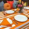 Ronny Block Stripe Tablecloth (orange)