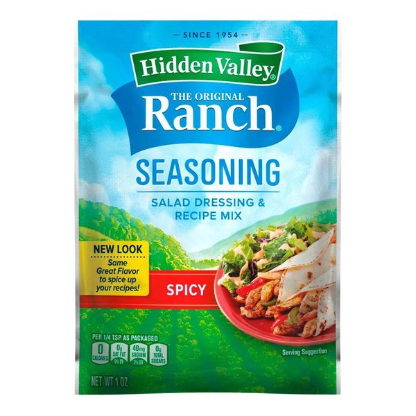 Hidden Valley Spicy Ranch Salad Dressing & Seasoning Mix (Pack of 4) 1 oz Packets