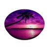 Beach Sunset Palm Tree - Purple PopSockets Adhesive PopGrip