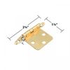 Solid Brass Semi-concealed Cabinet Door Hinges Pack of 4