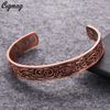 Cigmag Copper Magnetic Bracelets for Men Ultra Strength Magnet Solid Pure Copper Brazaletes Adjustable Cuff Bangles with Present Box (Viking Pattern)