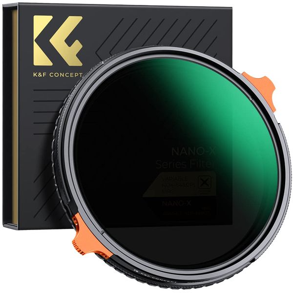 K&F Concept 82mm ND4-64 (2-6 Stops) ND Lens Filter Variable & CPL Polarizers Filter 2-in-1, 28 Multi-Coated Polarizing and Neutral Density Camera Lens Filter (Nano-X Series)