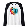 Dripping Paint Art Keeshond Dog Keeshonden Raglan, black, S