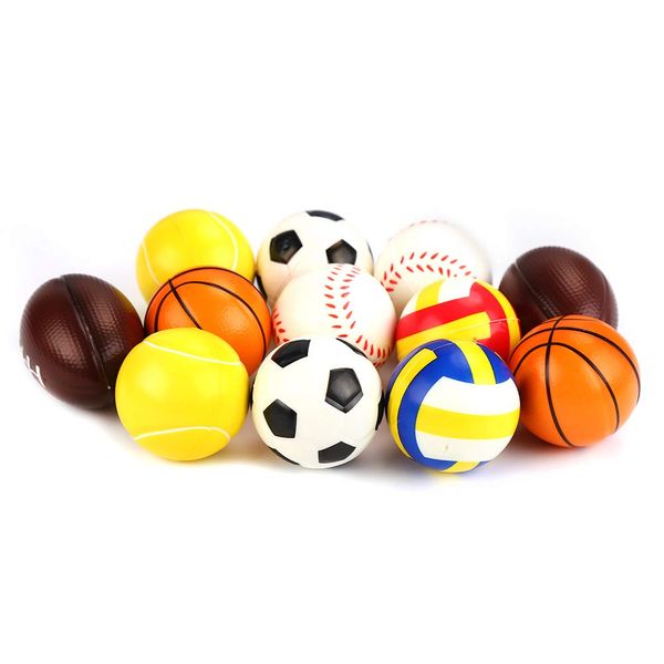 DERAYEE 12 Pieces Soft Sponge Foam Sport Balls Indoor Outdoor Mini Sports Balls Set for Kids