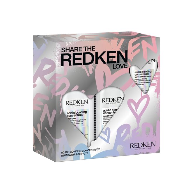 Redken Pflegeset zum Schutz vor Farbverlust, Serie Expert, Acidic Bonding Concentrate Shampoo 300 ml, Conditioner 300 ml, Lotion 150 ml