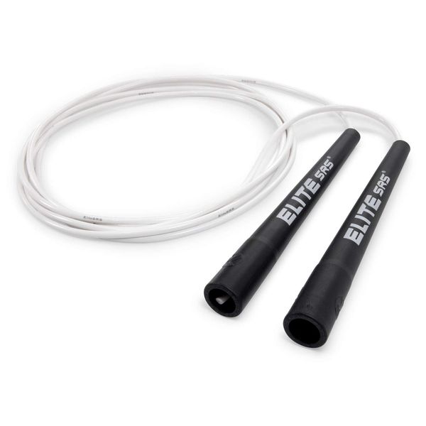 EliteSRS Flex Freestyle Jump Rope - Indoor/outdoor Adjustable High Speed Jump Rope - Unbreakable Handles - 4mm PVC code for Skipping Rope - 10' L, Black