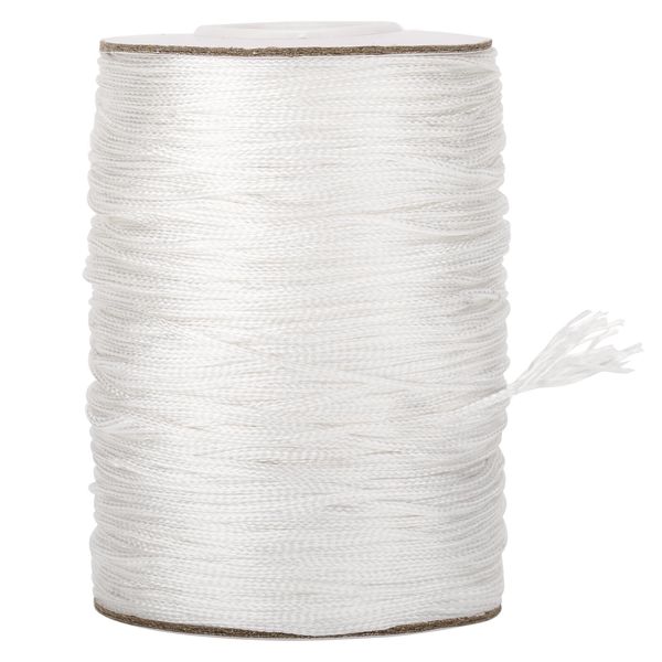 G2PLUS 1.5mm White Nylon Cord String, 100m Satin Braided Cord, No-elastic Roman Blind Cord, Jewelry Making Cord, Chinese Knot Cord for Necklace, Bracelets and Beading