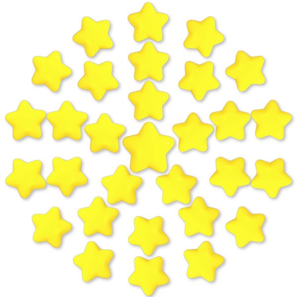 30pcs Star Squeeze Balls,Yellow Mini Star Stress Ball,2.16inch Foam Anxiety Relief Star Toys for School Reward,Carnival Prizes,Party Favors,Hand Exercise