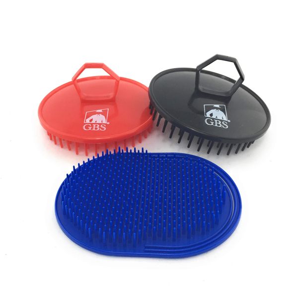 G.B.S Soft Black & Red Premium Scalp Massager Plus 1 Soft Pocket Comb/Brush