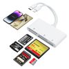 5-in-1 USB-C Lightning Multi Card Reader for SD, CF, XD, MS, Micro SD - Multi Memory Card Adapter Hub for iPhone, iPad, MacBook, Samsung, Windows, Mac OS, iOS, Linux, Android