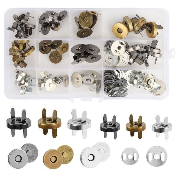 28 Sets Magnetic Press Studs 18mm 14mm Magnetic Buttons Snap Fasteners No Sewing Snap Buttons Set Magnetic Clasp for Craft Bag,Purses,Leather Craft Supplies