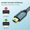 J·LONG Mini USB Cable Braided USB 2.0 to Mini B Cable Data Transfer & Charge Compatible with Dash Cam, PS3 Controller, MP3/4 Player,PDA, Camera, Scanner and More Mini USB Devices (1M)