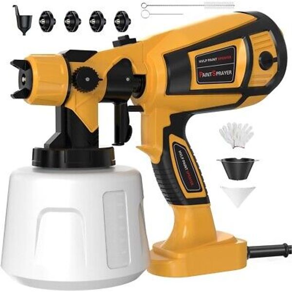 Versatile 1000W Electric Spray Paint Tool with Four Nozzle Sizes & Cleaning Kit