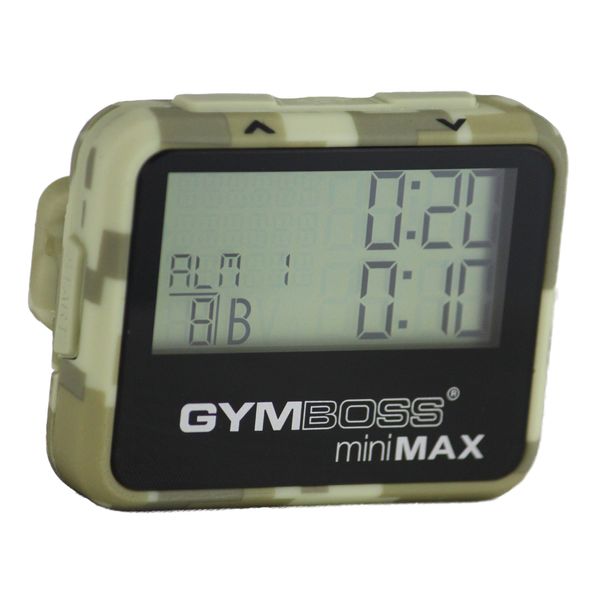 Gymboss miniMAX Interval Timer and Stopwatch - CAMOUFLAGE/TAN SOFTCOAT