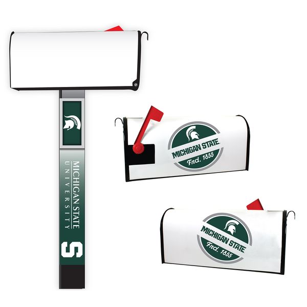 Michigan State Spartans Magnetic Mailbox Cover 2-Pack Mailbox Post Cover Officially Licensed Collegiate Product