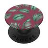 Tropical Botanical Green Palm Leaf Pattern Pomegranate Berry PopSockets Swappable PopGrip