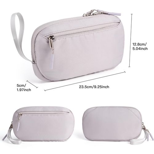 DDgro Electronics Organizer Travel Case, Portable Tech Accessory Pouch Bag for Cord, Charger, Cables, Phone, Earphone (Gray)