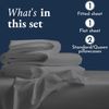 Certified Luxury 100% Egyptian Cotton Sheets, Queen Sheets Cotton, Deep Pocket B