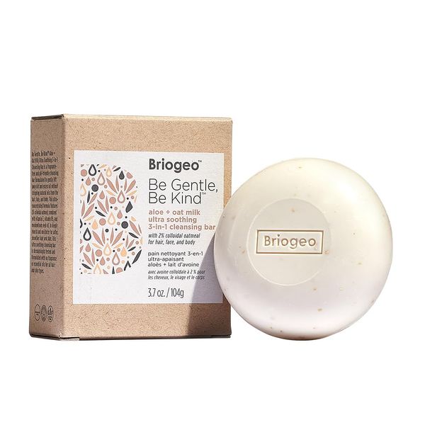 Briogeo Be Gentle Be Kind Aloe + Oat Milk Ultra Soothing 3-in-1 Shampoo Bar, 2% Colloidal Oatmeal for Full Body Cleanse, Vegan, Zero Waste, 3.7 oz