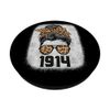 Leopard Messy Bun Awesome Since 1914 Limited Edition PopSockets Swappable PopGrip