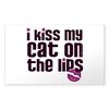 CafePress Kiss Cat Lips Rectangle Sticker Rectangle Bumper Sticker Car Decal