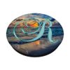 R Teal Beach Ocean Waves Sand Sunset Monogram Initial Letter PopSockets Swappable PopGrip