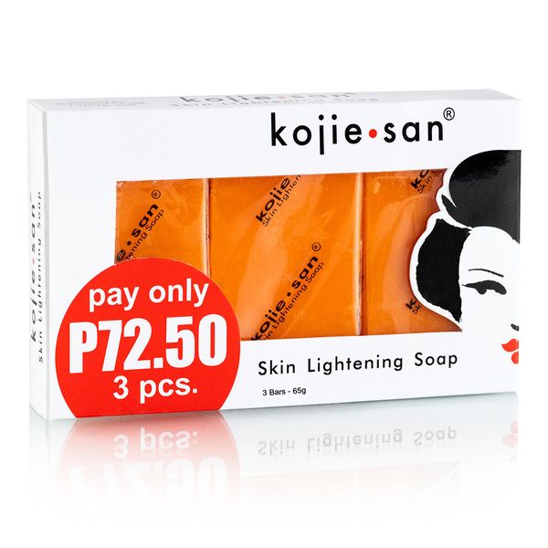 Kojie San Skin Lightening Bleaching Anti-Acne Kojic Acid Soap 3 X 65g= 195g