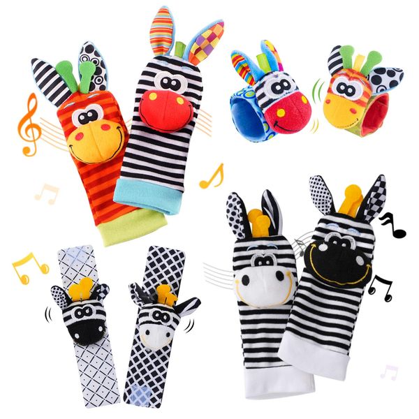 Baby Toys 0-6 Months,High Contrast Baby Toys for Newborn,8 Pcs Baby Rattles Toys,Infant Rattle Socks and Wrist Toy,Newborn Toys 0 3 Months Brain Development,0-6 Months Babies Boy Girl Gift