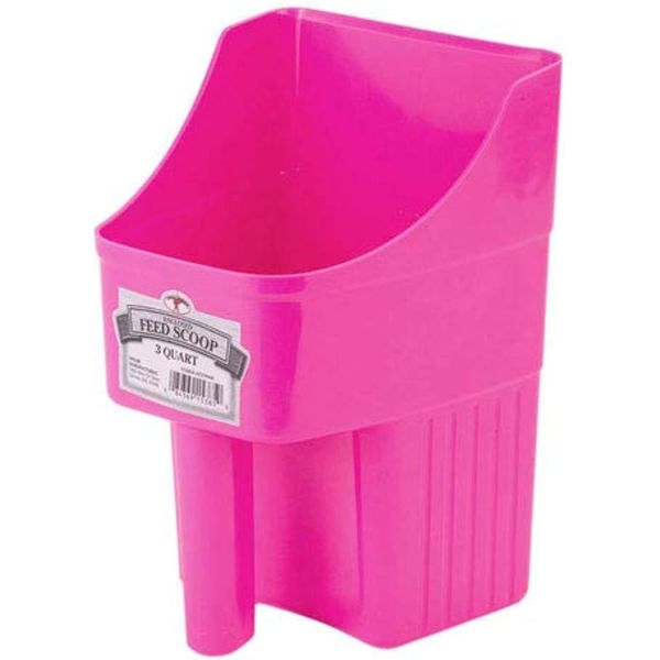 LITTLE GIANT Plastic Enclosed Feed Scoop (Hot Pink) Heavy Duty Durable Stackable