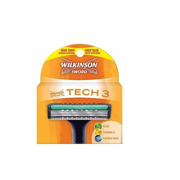 4 Wilkinson Tech3 blades shaver cartridges Refills Fit Schick SubZero Razor
