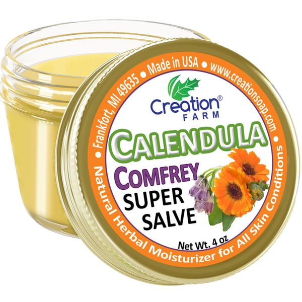 Calendula-Comfrey Salve Balm by Creation Farm 4 oz Jar