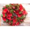 Round Wreath Mini Red with Wood Stand