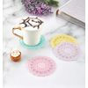 Pack 3 BRODERIE LACE Mug & Cup Coasters -Heat Proof Table Mats