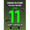 Nephew 11th Birthday Card (Level Up Gamer)