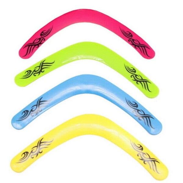 Celino® Neon Colour Boomerang Toy 40cm Summer Garden Beach Outdoor Fun Kids Children Toy New