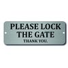 Please Lock The GATE Shut Sign Plaque/Sign 20 X 7.5CM X 0.5MM