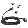 BoxWave Cable Compatible with BLU Studio XL 2 - MagnetoSnap AllCharge Cable, Magnet Charging Cable USB Type-C Micro USB - Jet Black